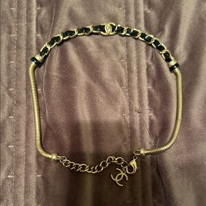 Authentic Chanel Gold and Black Choker Necklace